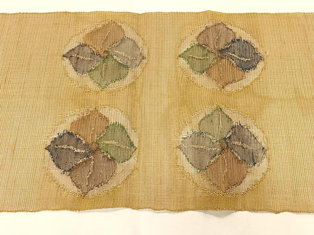 平和屋着物*夏物 八寸名古屋帯 花丸文 金糸 正絹 逸品 CABK1586fb