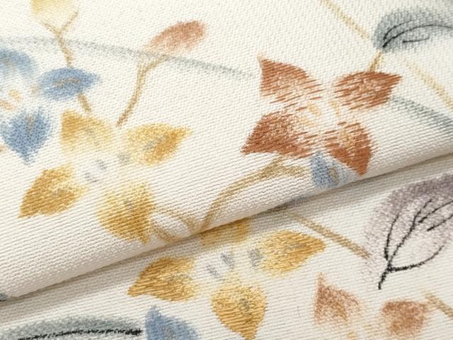 平和屋着物*夏物 九寸名古屋帯 手描き 刺繍 枝花文 金彩 正絹 逸品 CABK1591fb
