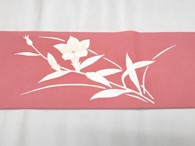 平和屋着物*夏物 絽塩瀬 九寸名古屋帯 桔梗 銀彩 正絹 逸品 CABK1593fb