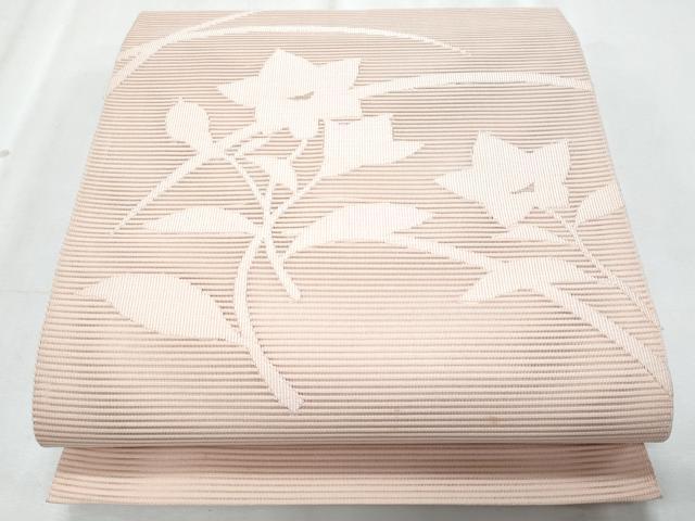 平和屋着物*夏物 八寸名古屋帯 絽綴れ 桔梗 水柿色 正絹 逸品 CABK1597fb