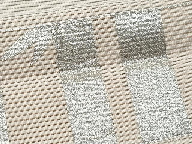平和屋着物*夏物 八寸名古屋帯 絽綴れ 駒刺繍 笹竹文 正絹 逸品 CABK1600fb