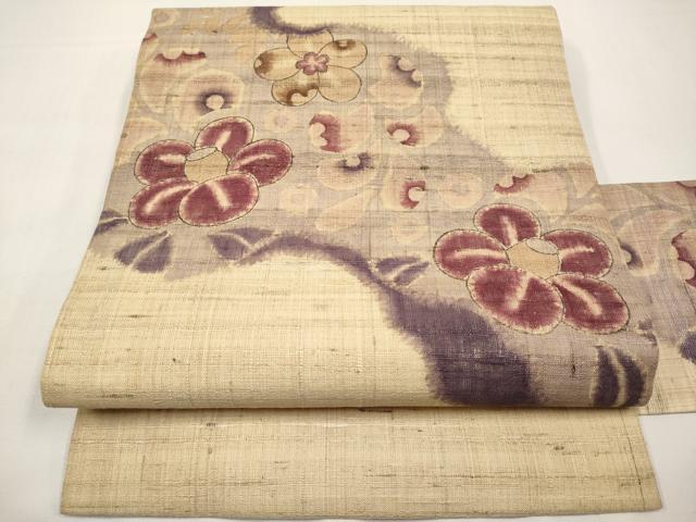 平和屋着物*夏物 九寸名古屋帯 辻が花 手描き 生紬 正絹 逸品 CABK1603tx