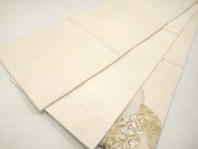 平和屋着物*夏物 太鼓柄袋帯 絽綴れ 総刺繍 雪輪重ね花唐草文 金銀糸 正絹 逸品 CABK1606tx