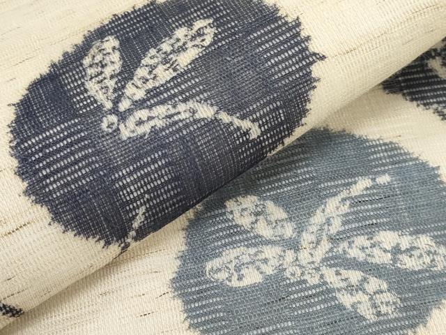 平和屋着物*夏物 九寸名古屋帯 花倉織 藍 トンボ 麻 逸品 CABK1614tx