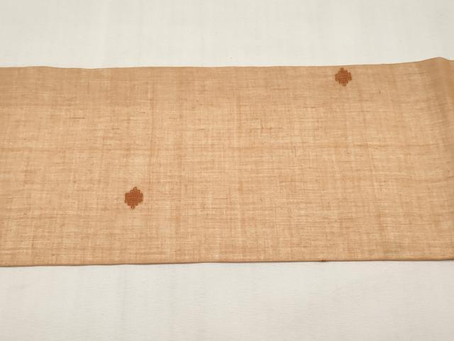 平和屋着物*夏物 九寸名古屋帯 横段枝花文 江戸茶色 正絹 逸品 CABK1621tx