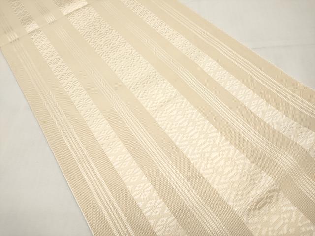 平和屋着物*夏物 本場筑前博多織 八寸名古屋帯 紗献上 肌色 正絹 逸品 CABK1622tx