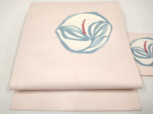 平和屋着物*夏物 九寸名古屋帯 花丸文 正絹 逸品 CABK1635tx