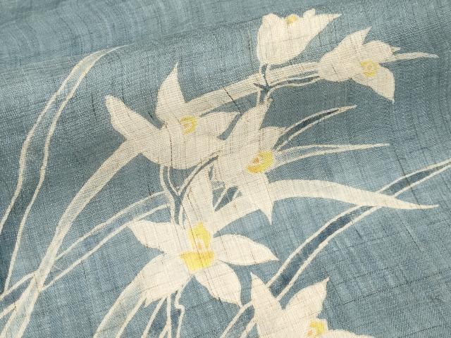 平和屋着物*夏物 九寸名古屋帯 作家物 草花文 麻 逸品 CABK1653tx