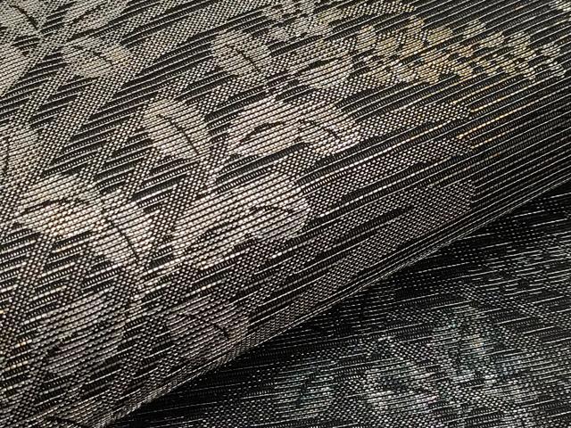 平和屋着物*夏物 六通柄袋帯 萩文 黒地 金銀糸 正絹 逸品 CABK1662tx