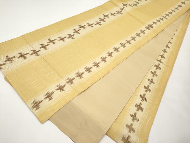 平和屋着物*夏物 全通柄袋帯 櫛織 十字絣文様 正絹 逸品 CABK1669tx