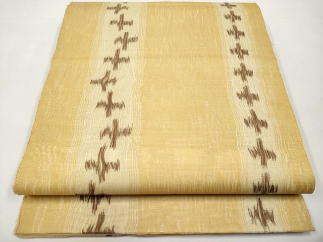 平和屋着物*夏物 全通柄袋帯 櫛織 十字絣文様 正絹 逸品 CABK1669tx