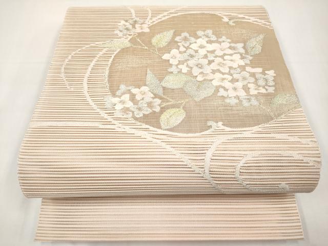 平和屋着物*夏物 八寸名古屋帯 絽綴れ 紫陽花 金銀糸 正絹 逸品 CABK1688tx