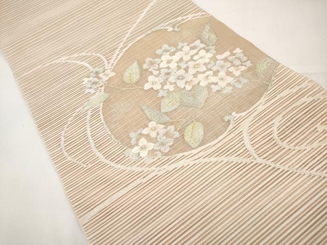 平和屋着物*夏物 八寸名古屋帯 絽綴れ 紫陽花 金銀糸 正絹 逸品 CABK1688tx