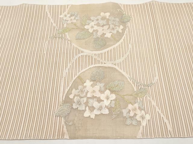 平和屋着物*夏物 八寸名古屋帯 絽綴れ 紫陽花 金銀糸 正絹 逸品 CABK1688tx