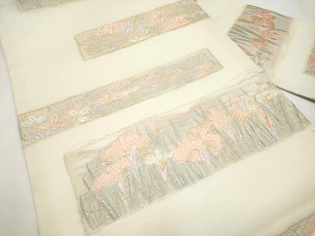 平和屋着物*夏物 九寸名古屋帯 唐織 草花文 金銀糸 正絹 逸品 CABK1697tx