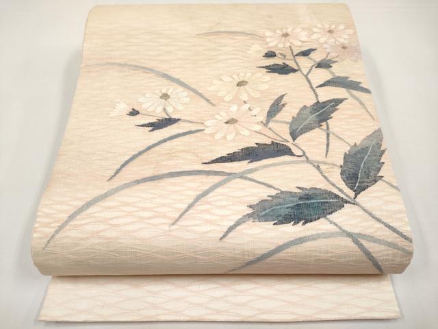 平和屋着物*夏物 太鼓柄袋帯 すくい織 枝菊文 正絹 逸品 CABK1708tx