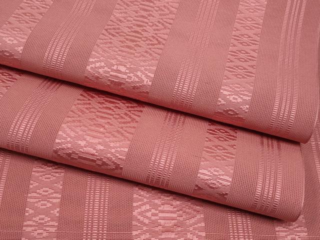 平和屋着物*夏物 本場筑前博多織 八寸名古屋帯 紗献上 桃色 正絹 逸品 CABK1719tx