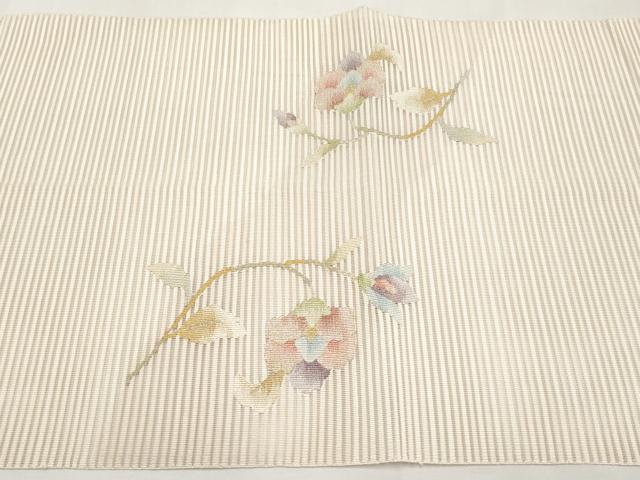 平和屋着物*夏物 八寸名古屋帯 絽綴れ 枝花文 金銀糸 正絹 逸品 CABK1735tx