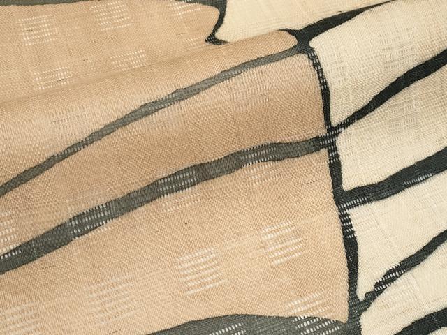 平和屋着物*夏物 九寸名古屋帯 花倉織 抽象文 麻 逸品 CABK1736tx