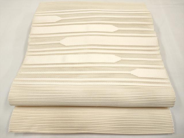 平和屋着物*夏物 八寸名古屋帯 絽綴れ 横段文 肌色 正絹 逸品 CABK1737tx