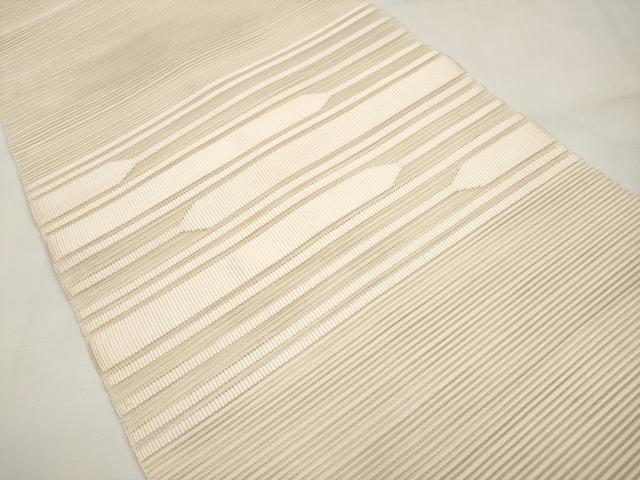 平和屋着物*夏物 八寸名古屋帯 絽綴れ 横段文 肌色 正絹 逸品 CABK1737tx