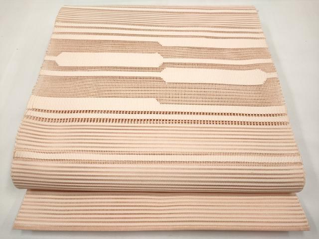 平和屋着物*夏物 八寸名古屋帯 絽綴れ 横段文 一斤染色 正絹 逸品 CABK1745tx