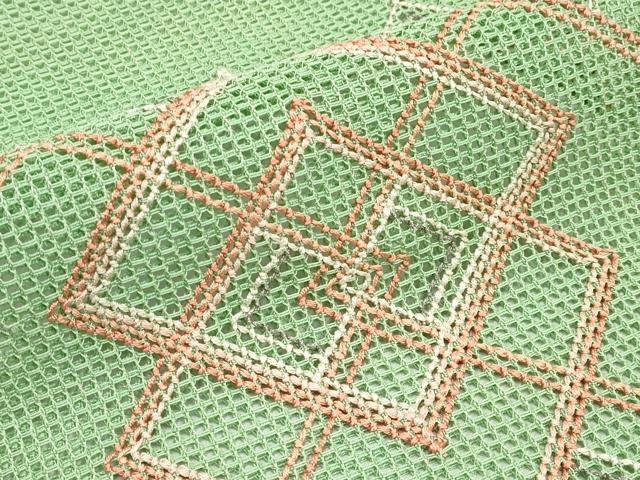 平和屋着物*夏物 八寸名古屋帯 羅 菱繋ぎ 銀糸 正絹 逸品 CABK1752tx
