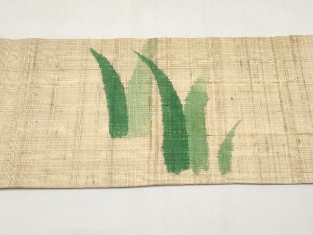 平和屋着物*夏物 九寸名古屋帯 手描き 紬地 杜若 正絹 逸品 CABK1809tx