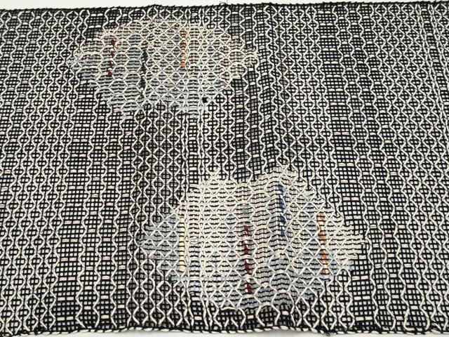 平和屋着物*夏物 八寸名古屋帯 羅 抽象文 黒地 正絹 逸品 CABK1811tx