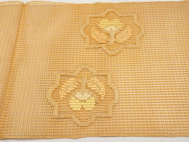 平和屋着物*夏物 八寸名古屋帯 羅 草花文 正絹 逸品 CABK1813tx