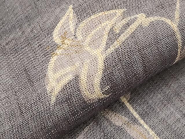 平和屋着物*夏物 九寸名古屋帯 草花文 金彩 麻 逸品 CABK1821tx
