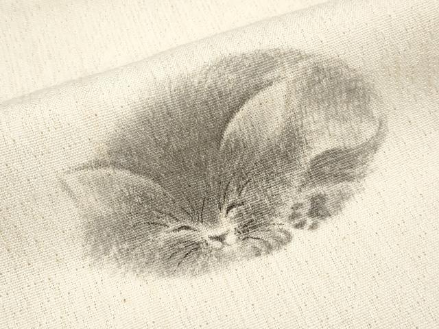 平和屋着物*夏物 八寸名古屋帯 手描き 猫 CABK1829tx