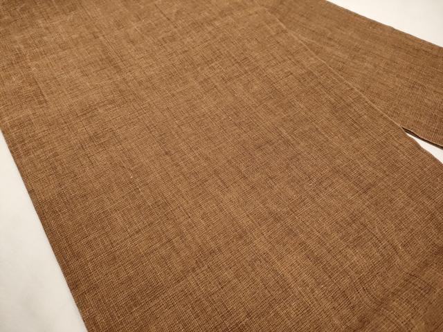平和屋着物*夏物 九寸名古屋帯 柿渋染 黒茶色 自然布 逸品 CABK1831tx