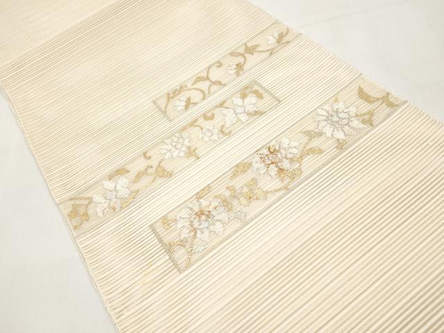 平和屋着物*夏物 八寸名古屋帯 絽綴れ 更紗花唐草文 金糸 正絹 逸品 CABK1834tx