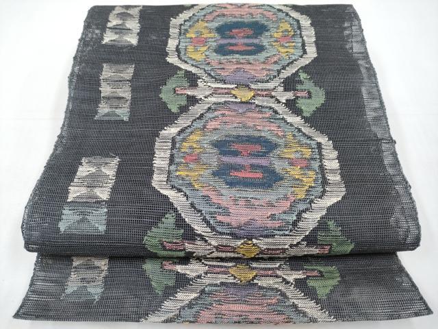 平和屋着物*夏物 1854年創業 帯屋捨松 八寸名古屋帯 抽象文 正絹 逸品 CABK1850tx