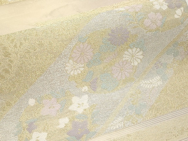 平和屋着物*夏物 六通柄袋帯 花丸文 金銀糸 正絹 逸品 CABK1852tx