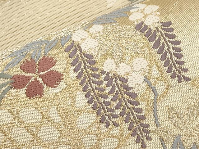 平和屋着物*夏物 西陣 姫野織物謹製 六通柄袋帯 いざよい 金銀糸 証紙付き 正絹 逸品 未使用 CABK1856tx