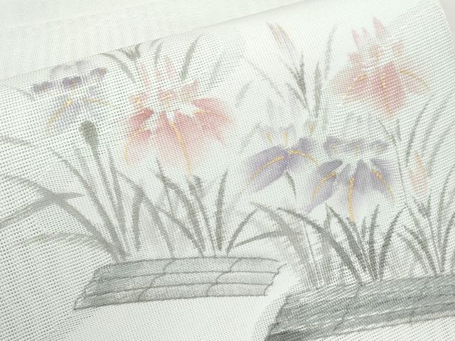 平和屋着物*夏物 八寸名古屋帯 手描き 八ツ橋文 金彩 CABK1876tx