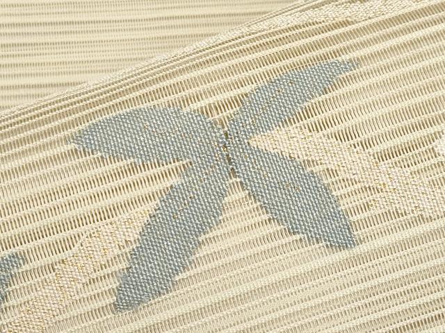 平和屋着物*夏物 八寸名古屋帯 絽綴れ 流水草花文 金糸 正絹 逸品 CABK1882tx