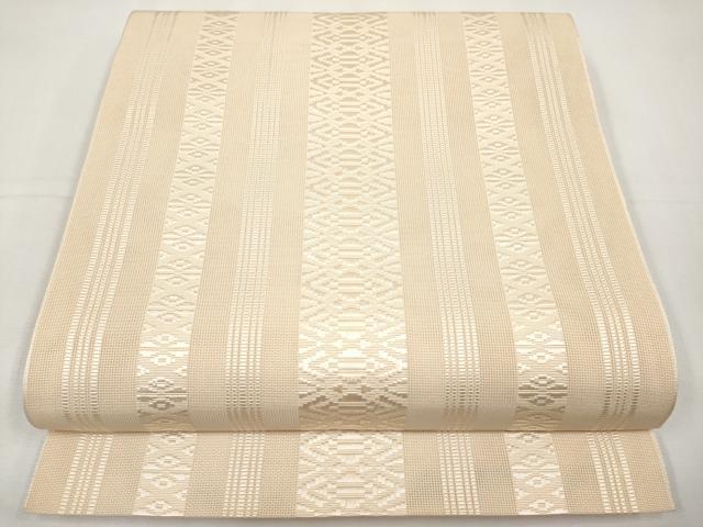 平和屋着物*夏物 本場筑前博多織 八寸名古屋帯 紗献上 肌色 正絹 逸品 CABK1893tx