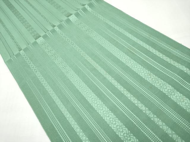 平和屋着物*夏物 本場筑前博多織 八寸名古屋帯 紗献上 緑青色 正絹 逸品 CABK1895tx