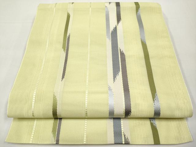 平和屋着物*夏物 本場筑前博多織 八寸名古屋帯 間道 正絹 逸品 CABK1906tx