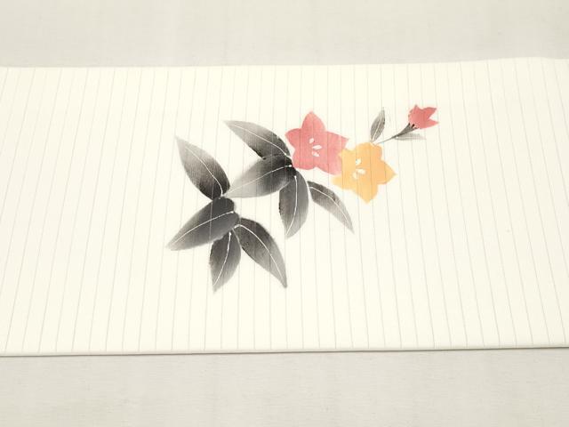平和屋着物*夏物 九寸名古屋帯 手描き 草花文 金彩 CABK1930tx