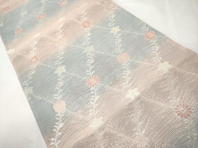平和屋着物*夏物 六通柄 京袋帯 花繋ぎ 銀糸 CABK1941tx