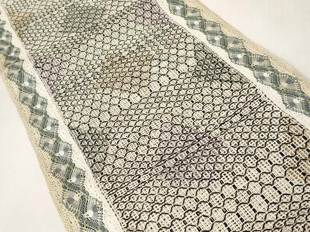平和屋着物*夏物 八寸名古屋帯 羅 菱間道 正絹 逸品 CABK1945tx