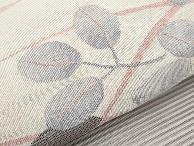 平和屋着物*夏物 八寸名古屋帯 絽綴れ 枝葉丸文 正絹 逸品 未使用 CABK1977tx