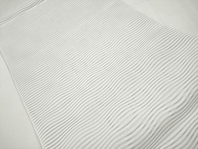 平和屋着物*夏物 八寸名古屋帯 よろけ縞 薄雲鼠色 CABK1984tx