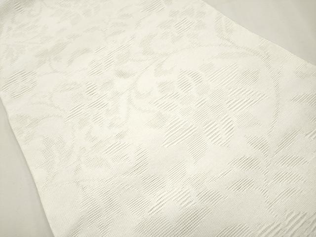 平和屋着物*夏物 八寸名古屋帯 更紗花唐草文 白地 CABK1987tx