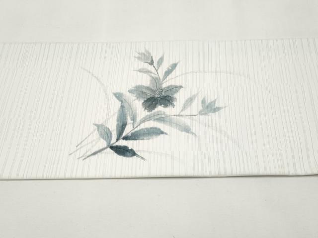 平和屋着物*夏物 九寸名古屋帯 手描き 草花文 CABK1992tx
