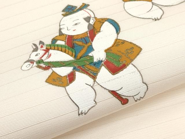 平和屋着物*夏物 九寸名古屋帯 手描き 唐子 CABK1993tx